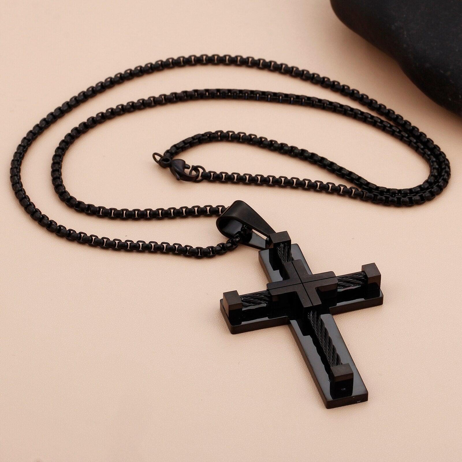 Corrente com Crucifixo em Aço - Purità Joias