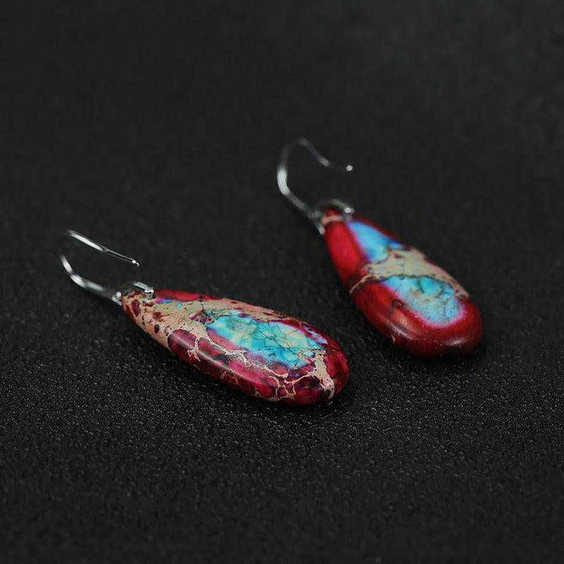 Artesanal - Brincos Imperial Jasper Teardrop - Purità Joias