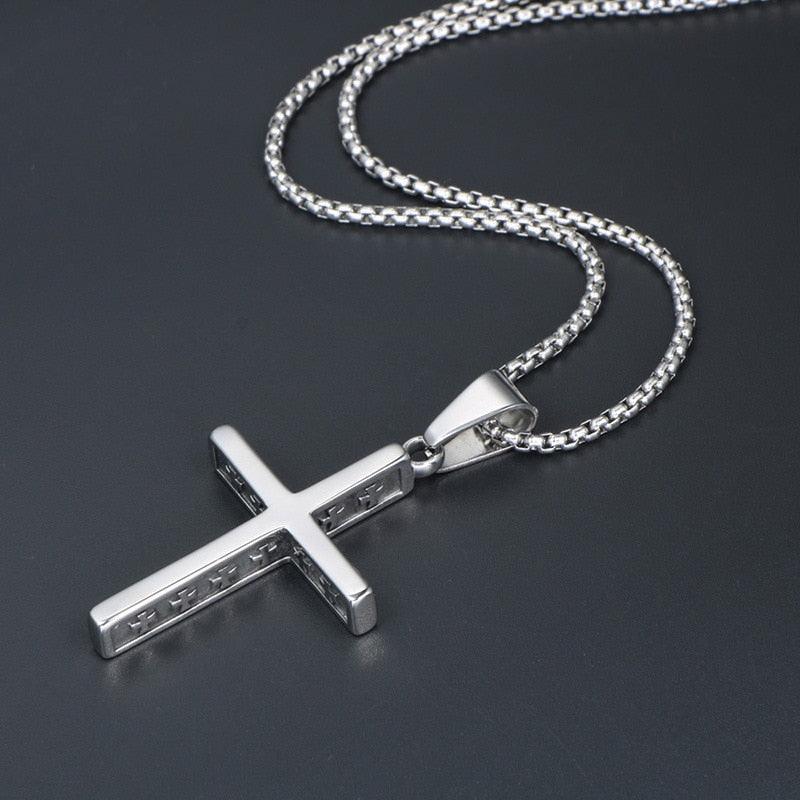 Corrente com Crucifixo em Aço Inoxidável - Star Punk - Purità Joias